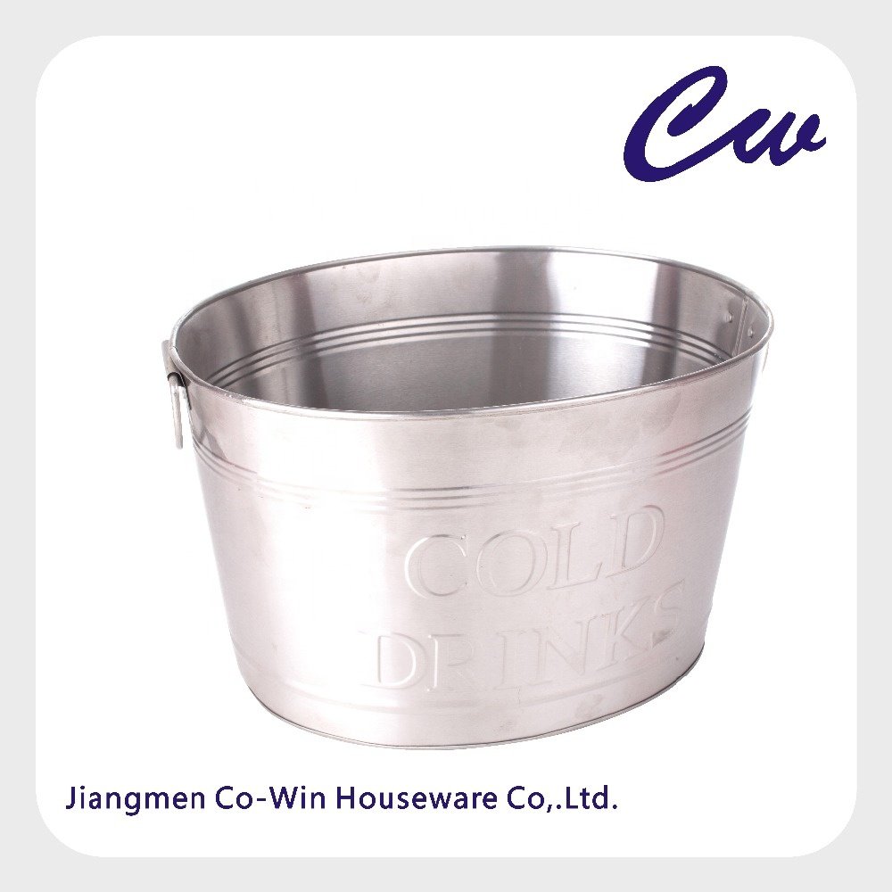 Stainless Steel Beverage Tub Galvanized Metal Drink Tub Ice Bucket Party Tub