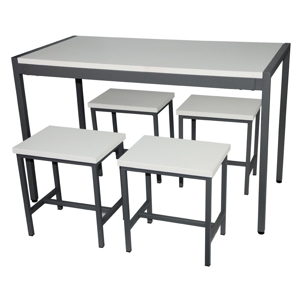 Modern Design Metal and Melamine Antique Iron Home Furniture Dinning Room Set Dining Table Set