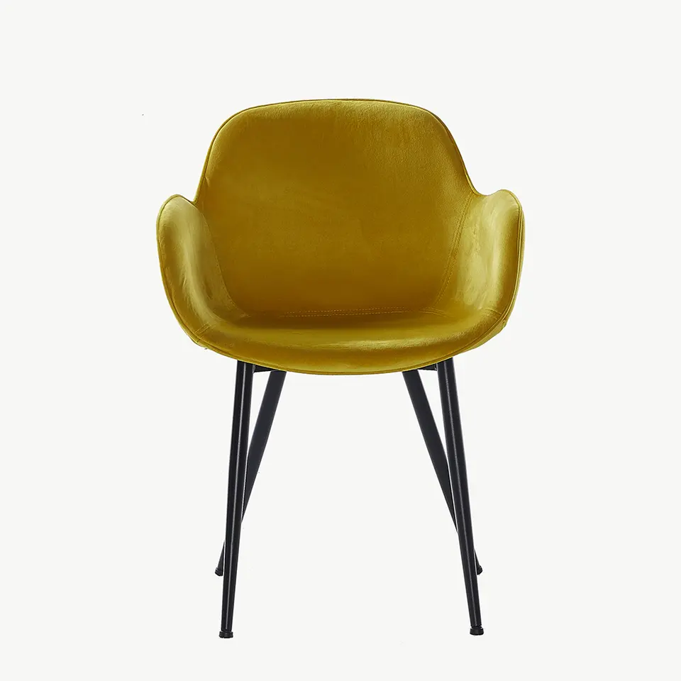 Upholstery fabric industrial metal chair simple cafe luxury dinning chairs modern dining room furniture