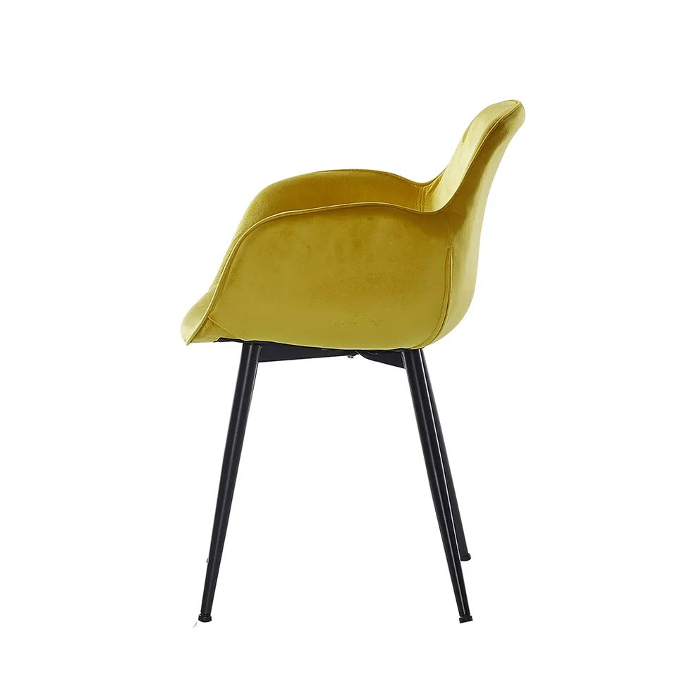 Upholstery fabric industrial metal chair simple cafe luxury dinning chairs modern dining room furniture