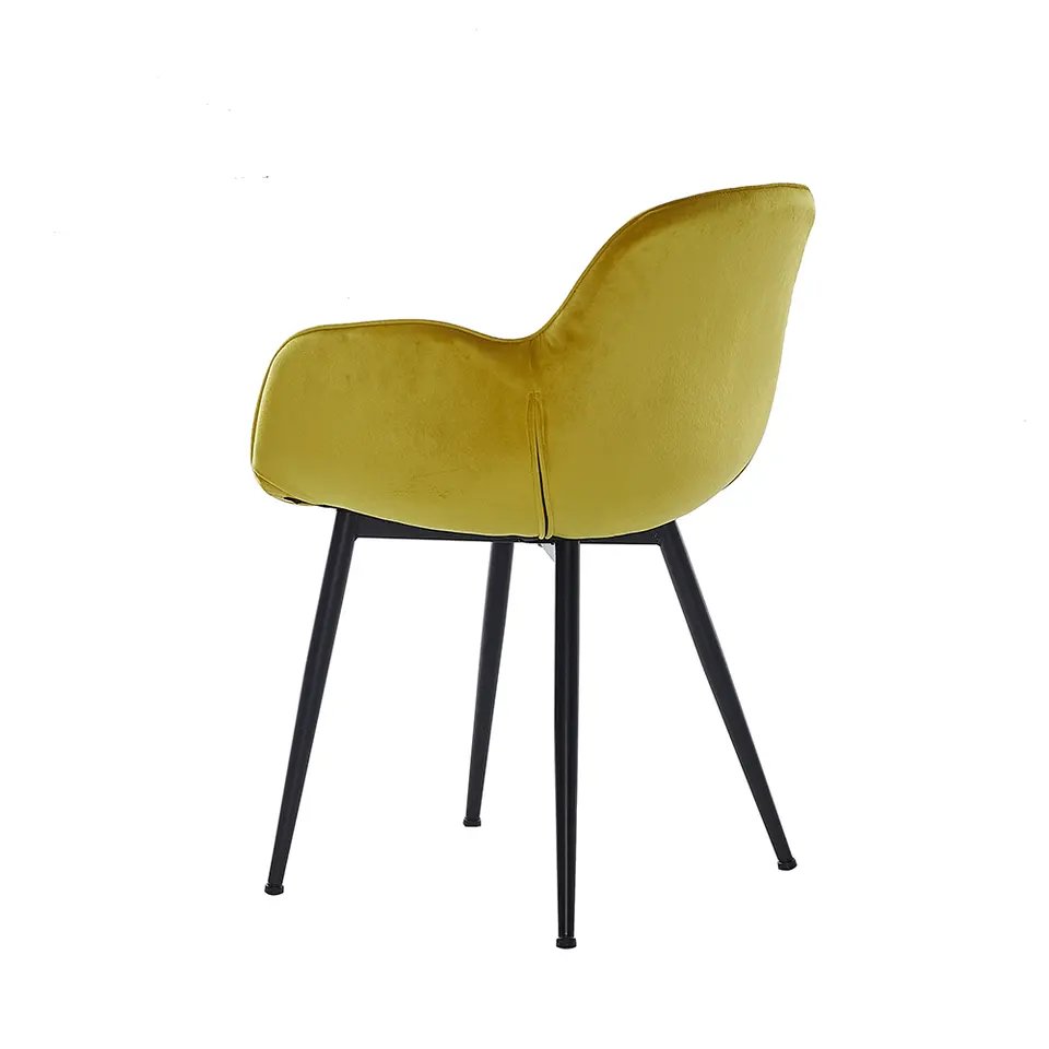 Upholstery fabric industrial metal chair simple cafe luxury dinning chairs modern dining room furniture