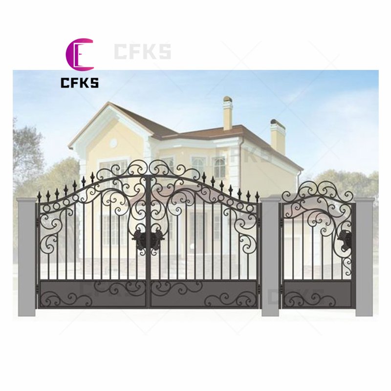 Iron Steel Aluminum Modern Custom Outdoor Swing House Main Gate Designs Graphic Design Alloy Aluminium 1 Set Villa 2 Years CFKS