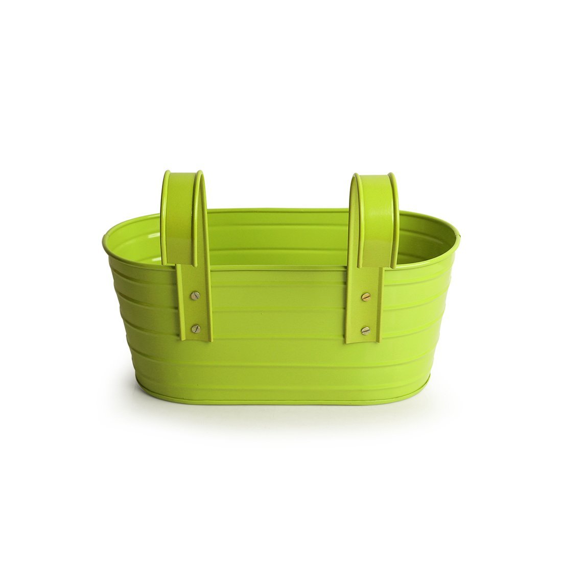 Galvanized Iron Grass Green Outdoor and Indoor Planter Set of 2 Usage Garden Home Hotel Restaurant High Quality Bulk Quantity