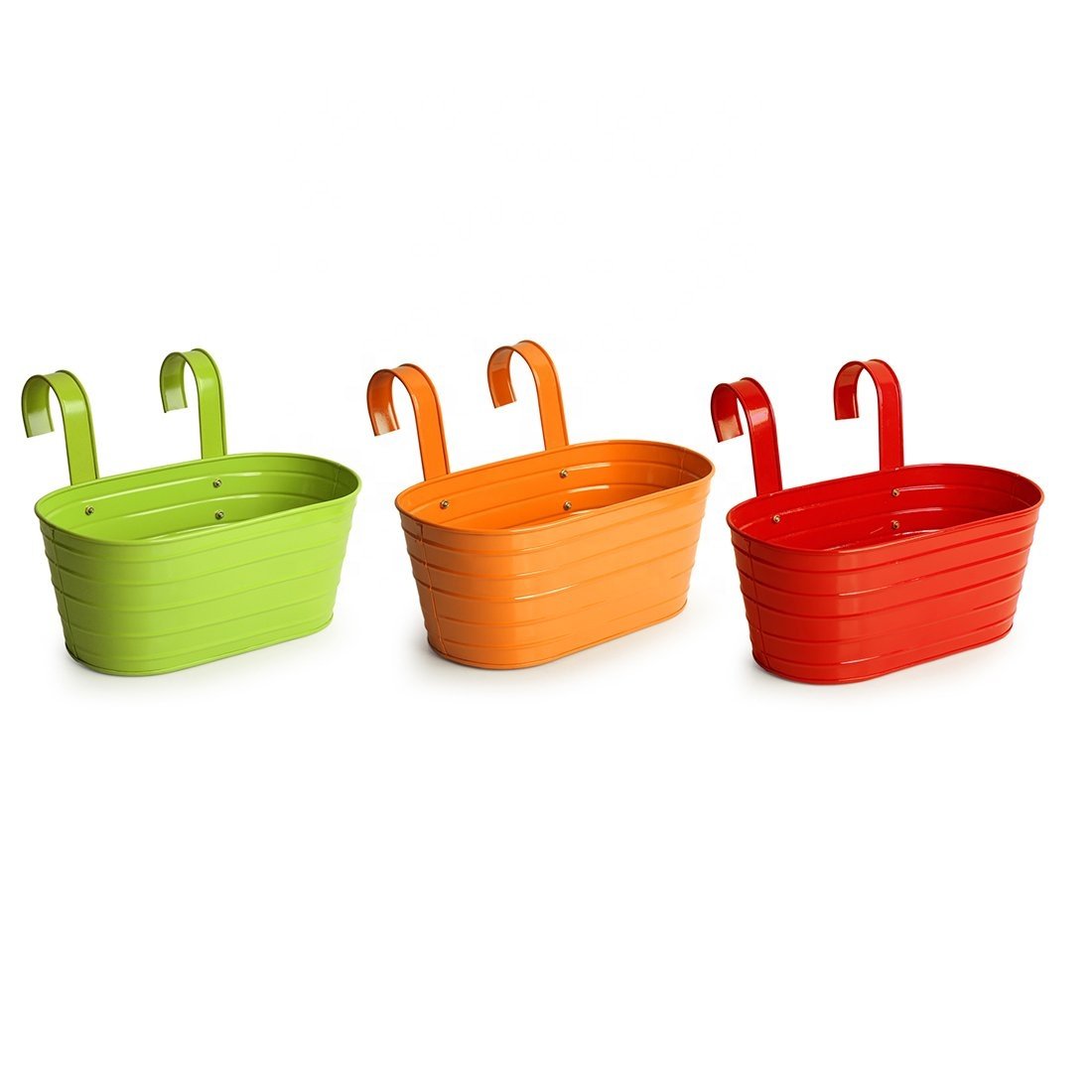 Galvanized Iron Grass Green Outdoor and Indoor Planter Set of 2 Usage Garden Home Hotel Restaurant High Quality Bulk Quantity