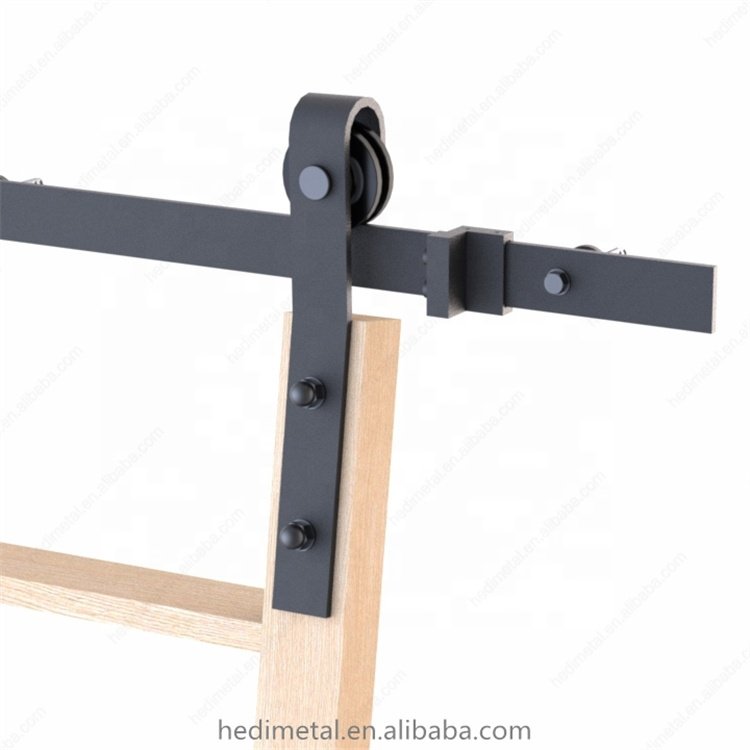 modern good price sliding barn door hardware with brass steel rollers complete for USA hotel OEM 3 doors top mount