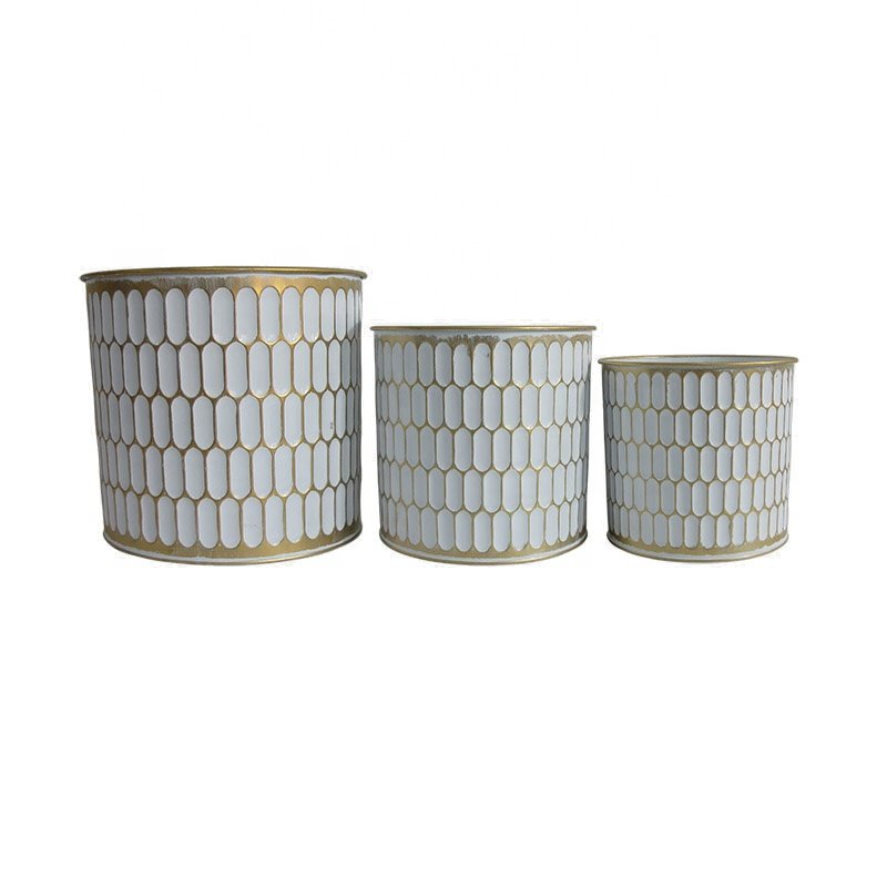 Flower planter pot metal pot golden planter pot
