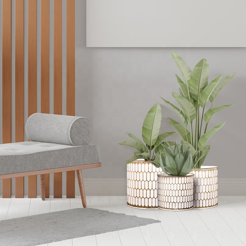Flower planter pot metal pot golden planter pot