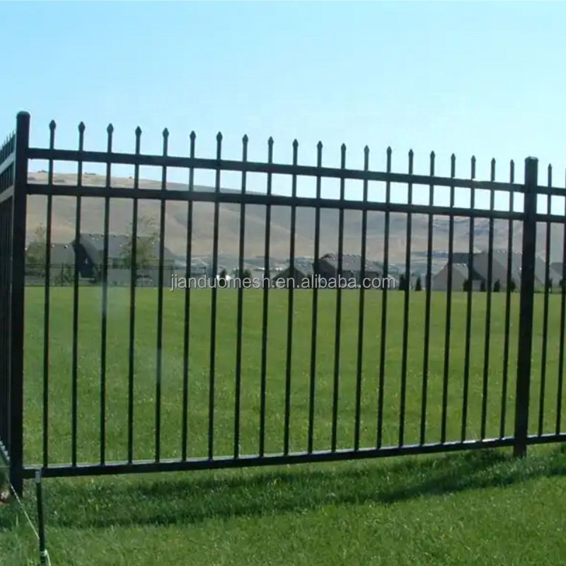 Removable black steel metal 7ftx10ft wrought iron temporary fence