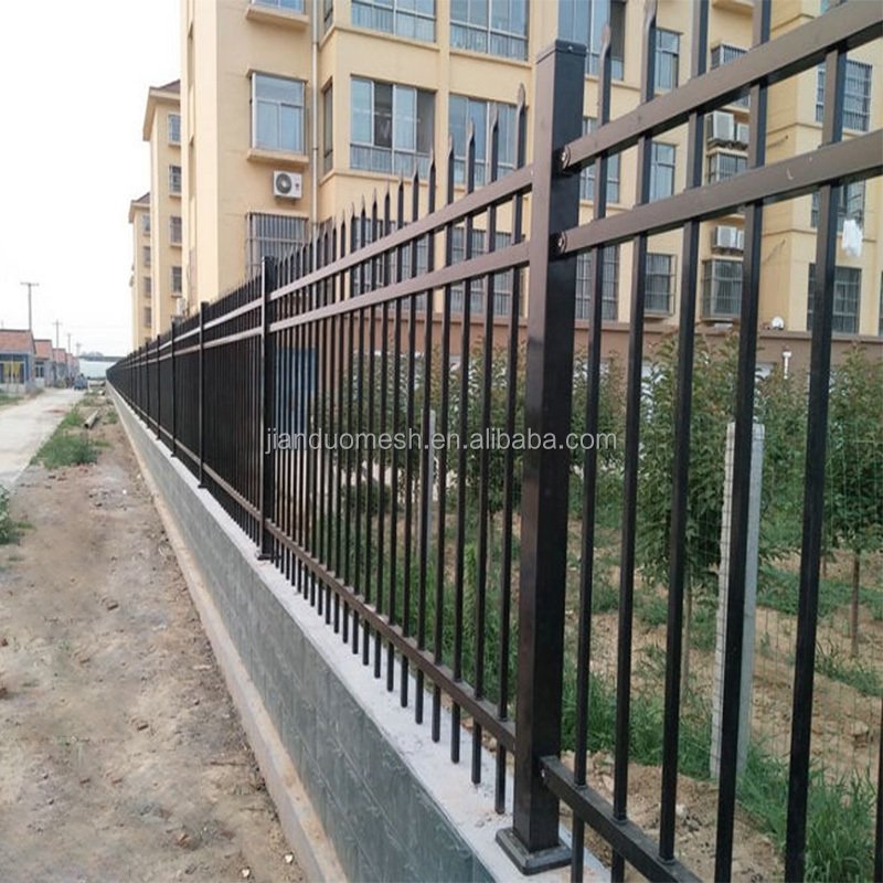 Removable black steel metal 7ftx10ft wrought iron temporary fence