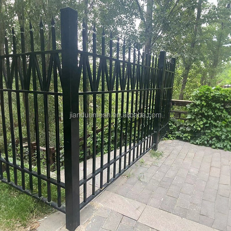 Removable black steel metal 7ftx10ft wrought iron temporary fence