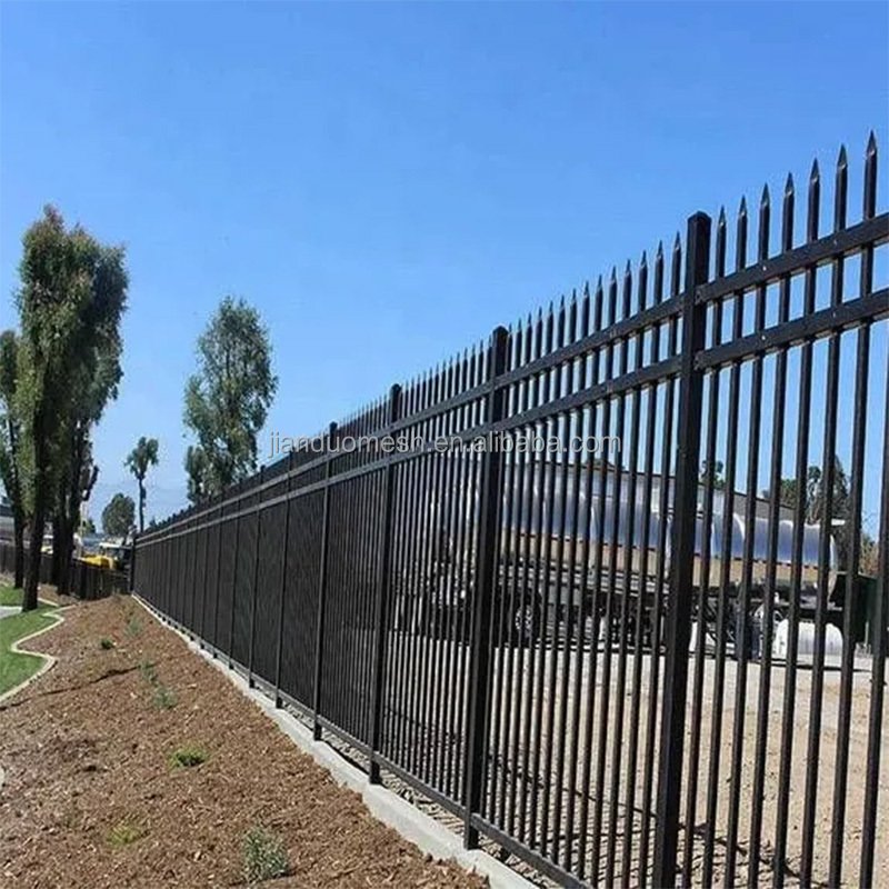 Removable black steel metal 7ftx10ft wrought iron temporary fence