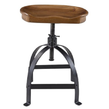 Top Selling Industrial Design Solid Mango Wood Seat and Metal Iron Base Height Adjustable Stool Bar Stool for Home Hotel Bar