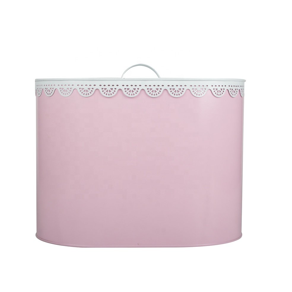 Cream Pink Colourful Oval kitchen canister metal bread box tea sugar coffee biscuit Tinplate pot set of 5