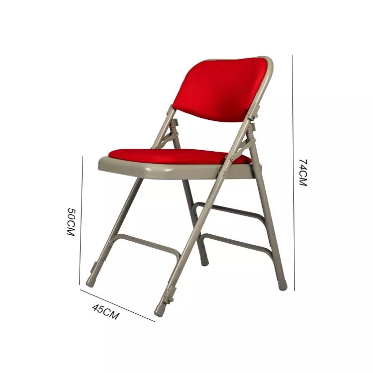 Study Meeting Lecture Chairs Folding Metal iron Backrest Wedding Office Dining Chairs for Sale