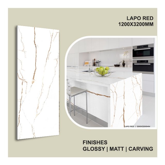 Big Porcelain Tiles 1200*3200MM Porcelain Polished Glazed Marble Look Slab Tile Sintered Stone Wall Slab for Home and Office