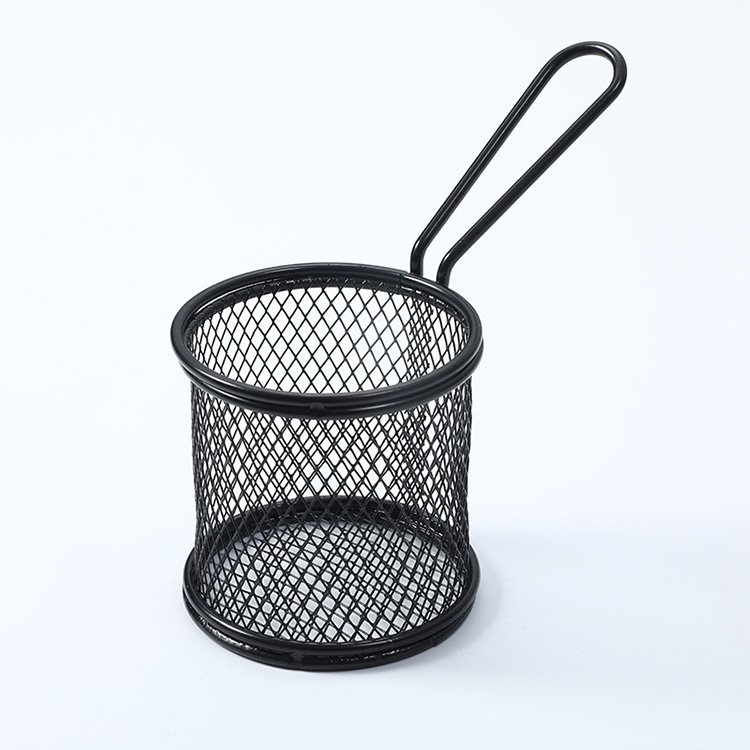 China Factory Cheap Powder Coated Mini Metal Stainless Steel Wire Mesh Fries Holder French Fry Basket