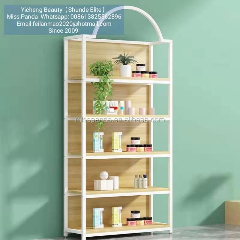 Yicheng Professional Manufacture Cheap Shoe Rack Cosmetics Display Shelf gel polish floor display cabinet stand with led light