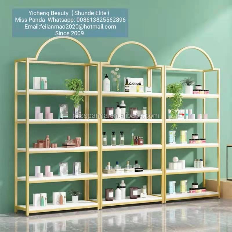 Yicheng Professional Manufacture Cheap Shoe Rack Cosmetics Display Shelf gel polish floor display cabinet stand with led light
