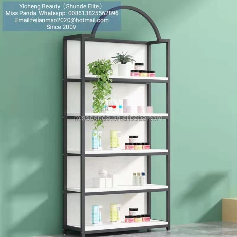 Yicheng Professional Manufacture Cheap Shoe Rack Cosmetics Display Shelf gel polish floor display cabinet stand with led light
