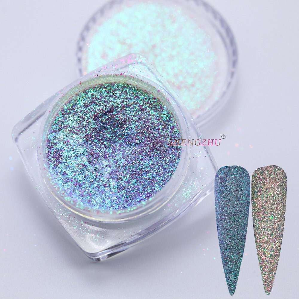 SHENGZHU Super Sparkle Aurora 12 Colors Flash Reflective Holographic For Nails Diamond Glitter