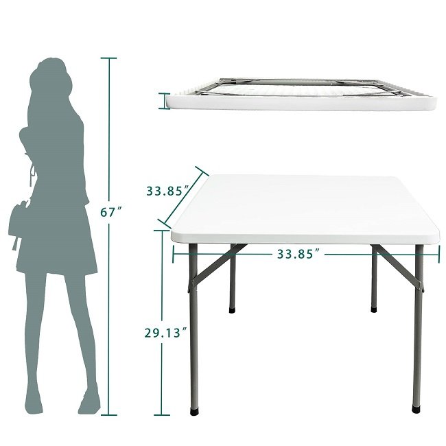 Factory Direct white blow mold resin top folding tables for markets