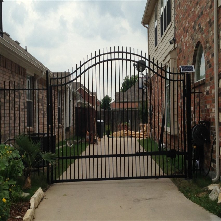 Ornamental Black Powder Coated Deer Design 18ft Wrought Iron Gate