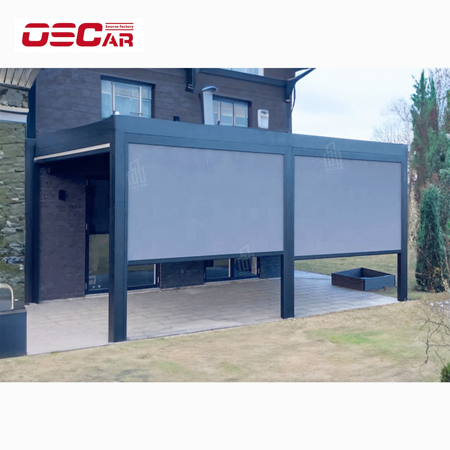 Pergola Modern Design Patio Gazebo Motorized Automatic Bioclimatic Aluminium Movable Louvered Roof Pergola for Outdoor Garden