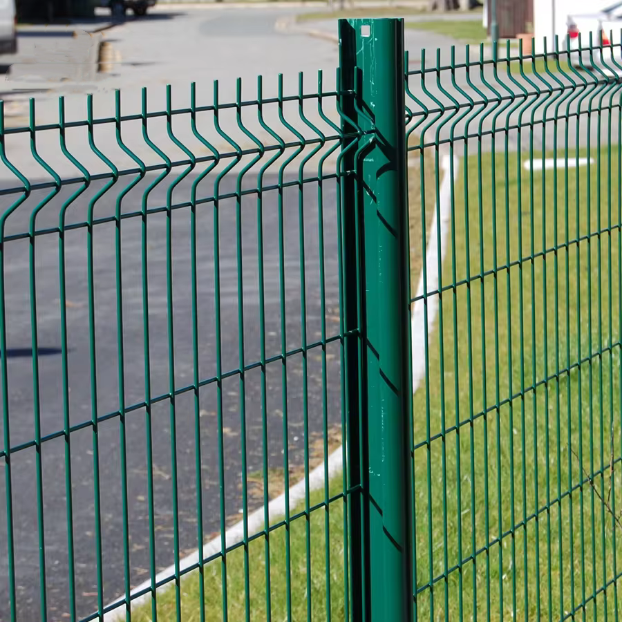 High quality security powder coated 3d fence welded bending panel iron fence welded peach post 3d curved fencing for roads