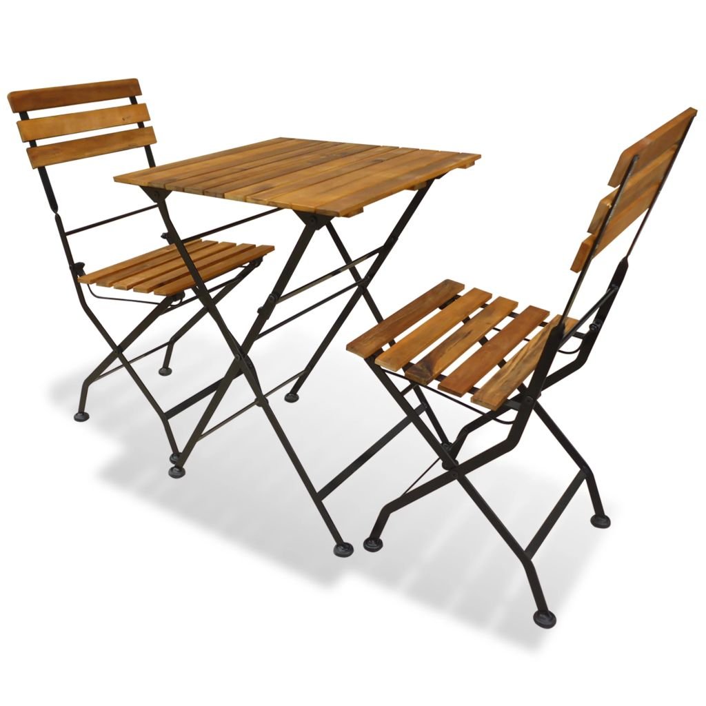 Bristol Powder Coated Iron Teak Mahogany Sungkai Wood Garden Terrace Kitchen Folding Outdoors Indoors Chair Bench