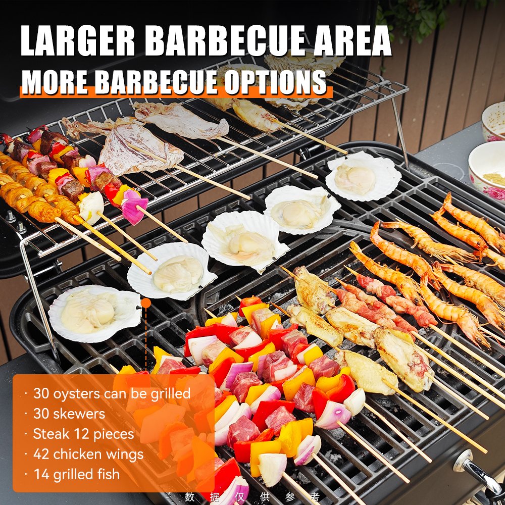 Backyard Outdoor Heavy Duty Metal Iron Adjustable Height Bbq Grill Charcoal Smoker Barbecue Grill For Party