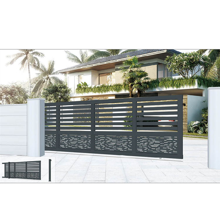 Exterior sliding gate 4.5meters single main door design iron gate price