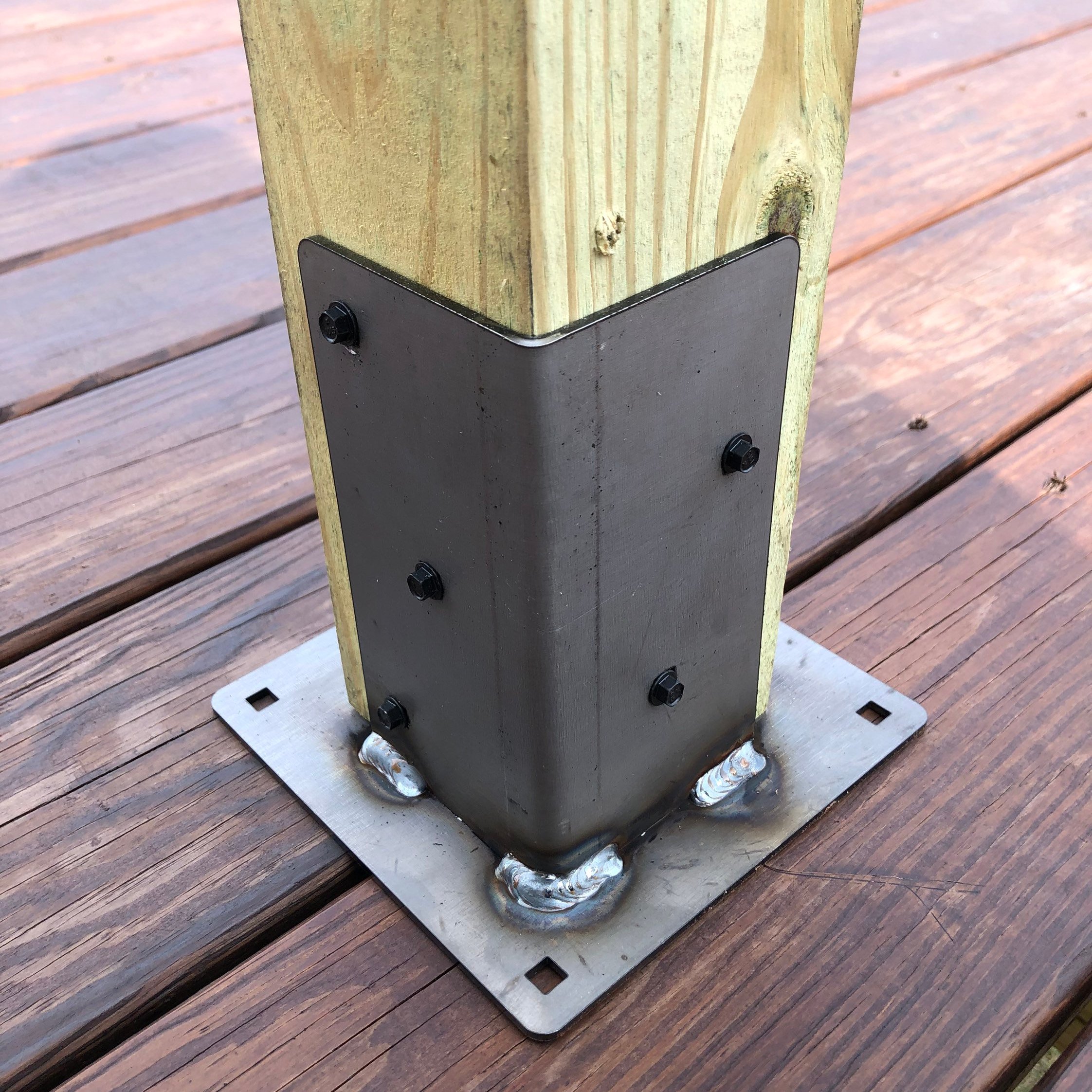 4 X 4 6x6 Post Base Deck Post Base Heavy Duty Metal Black Powder Coated Post Brackets