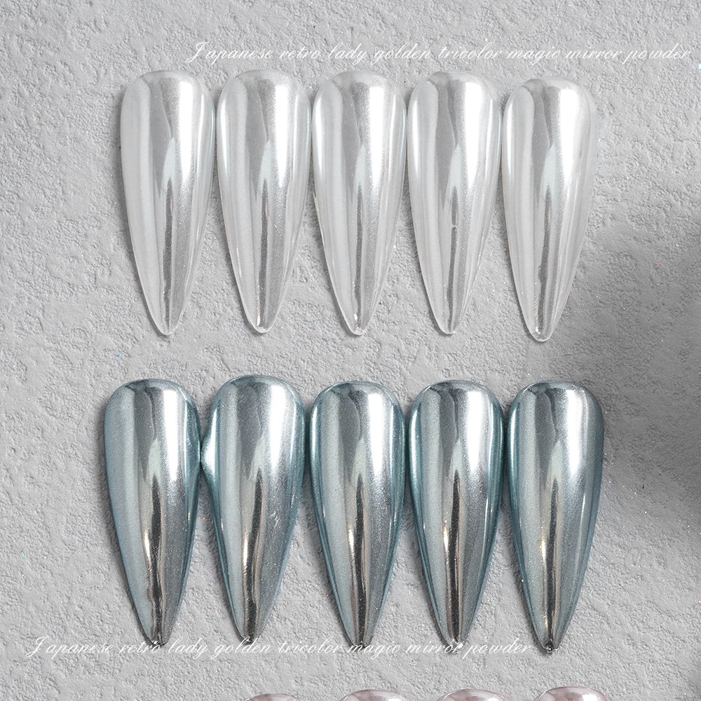 High Quality Popular Pure White Pearl Chrome Chameleon Aurora Powder For Nail Art