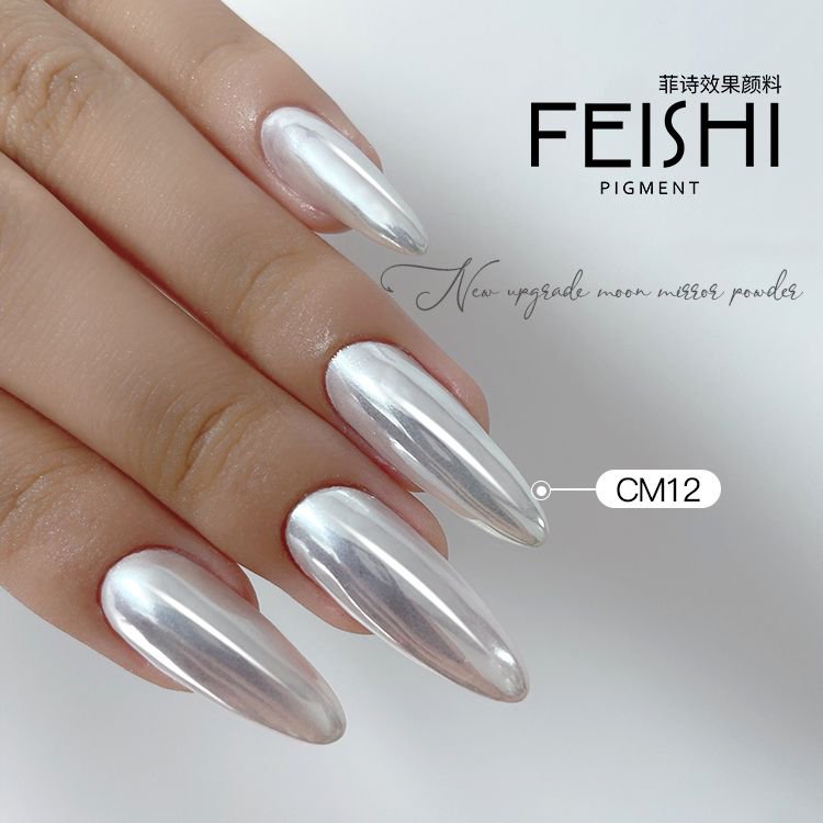 High Quality Popular Pure White Pearl Chrome Chameleon Aurora Powder For Nail Art