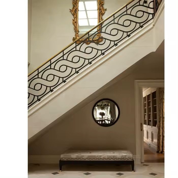 Hand forged elegance interior safety wrought iron spiral railings for stair