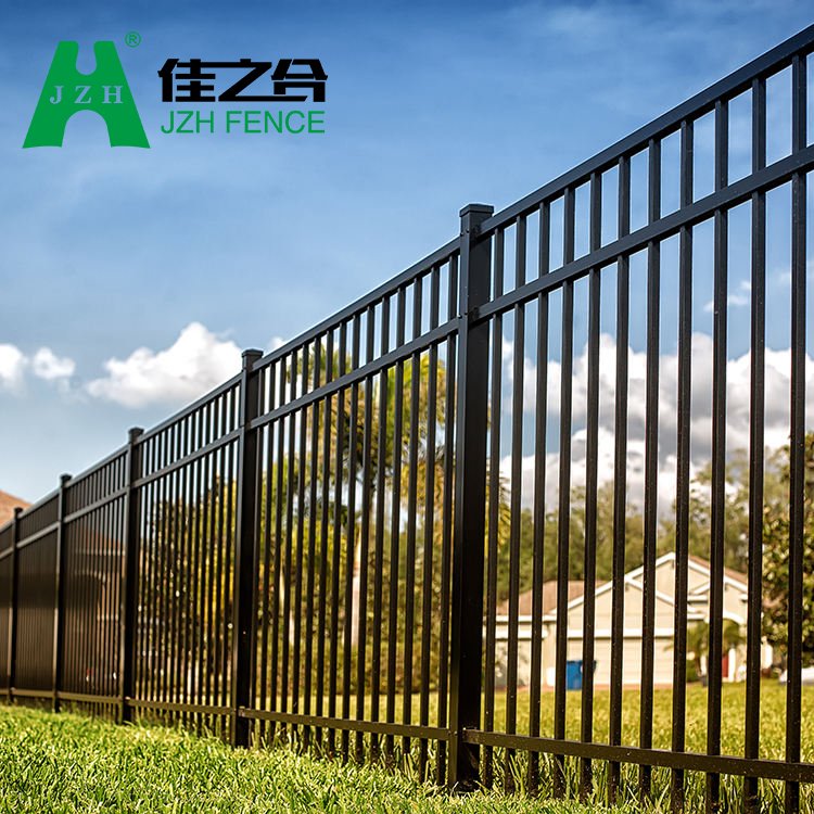 Railing Fence Villa Square Tube Fence Powder Metal Aluminum Plastic Garden Fence Panels Wrought Iron Gate Aluminum Powder Coated