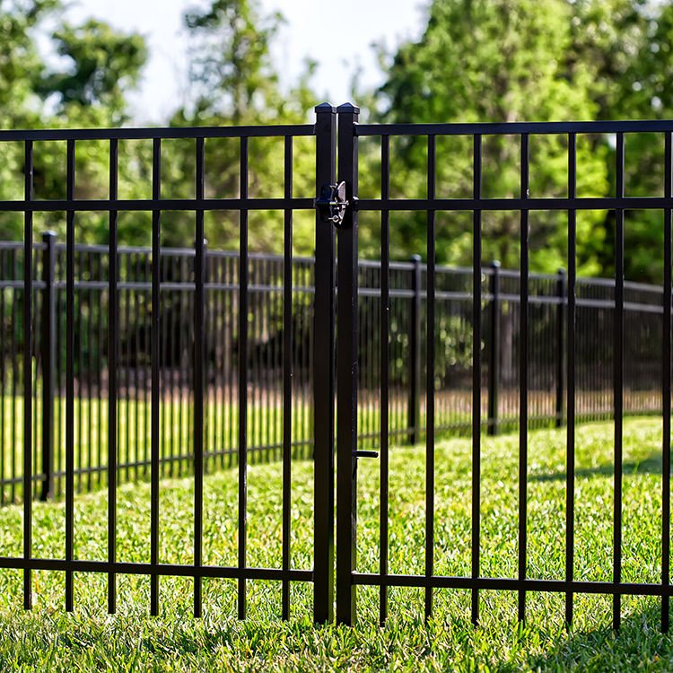 Railing Fence Villa Square Tube Fence Powder Metal Aluminum Plastic Garden Fence Panels Wrought Iron Gate Aluminum Powder Coated