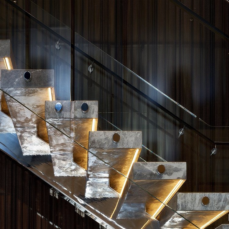Ace Promotion Price Floating Stairs Natural Stone Marble ladder Stair Steps Fast Delivery Floating Stair Treads