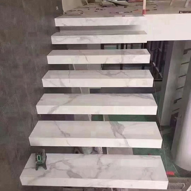 Ace Promotion Price Floating Stairs Natural Stone Marble ladder Stair Steps Fast Delivery Floating Stair Treads