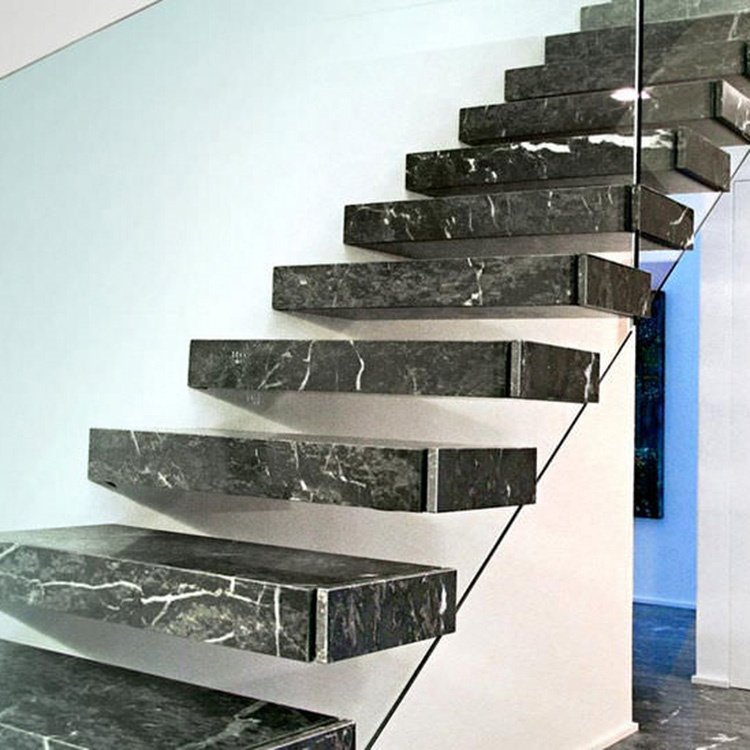 Ace Promotion Price Floating Stairs Natural Stone Marble ladder Stair Steps Fast Delivery Floating Stair Treads