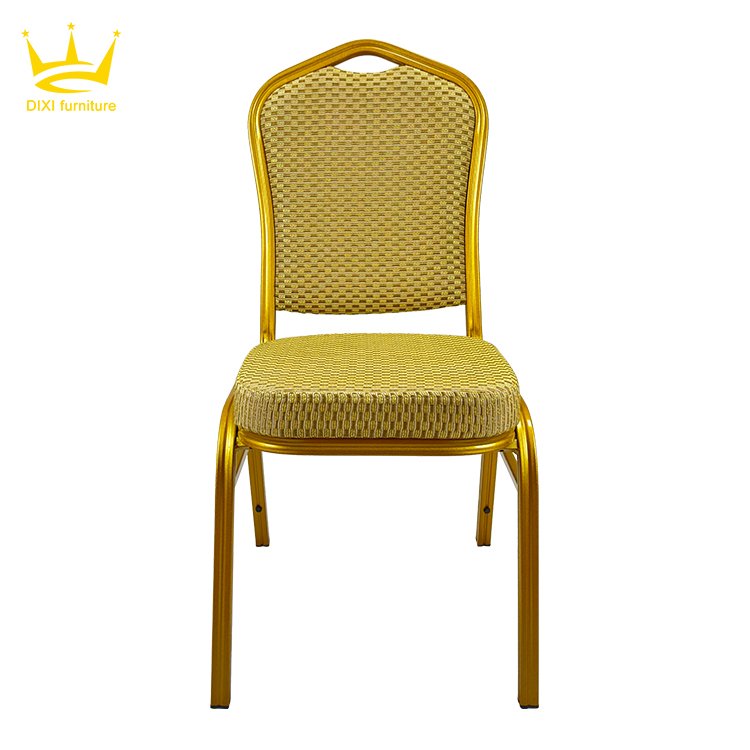 Modern Party Banquet Event Din Chair Aluminum Gold Hall Hotel Chair Stackable Wedding Banquet Chair For Sale