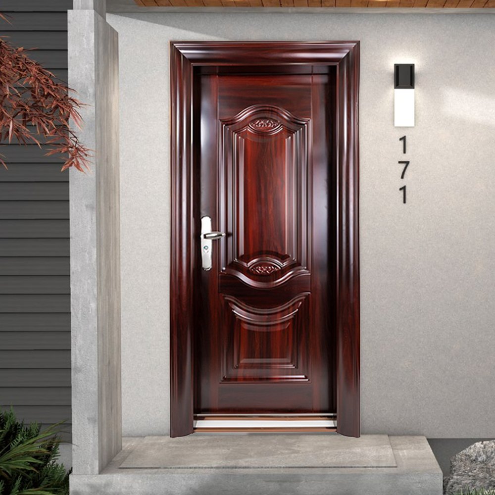 Main Gate Modern Designs Exterior Front Entry Doors Wrought Iron Entrance Security Steel Door For House with smart lock