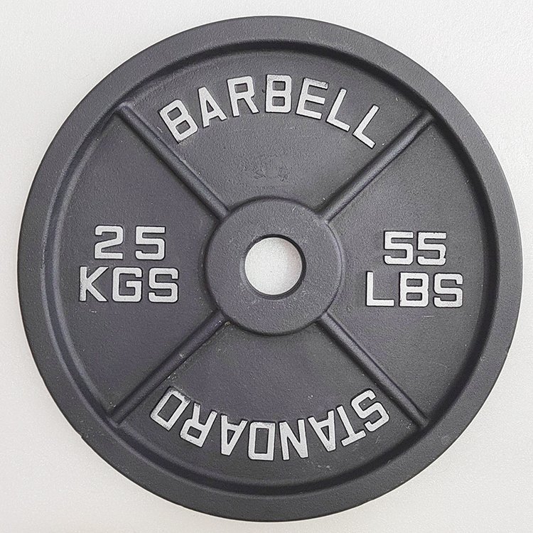 2 Inch 50mm Black Powder Coated Powerlifting Barbell Standard Cast Iron Weight Plates