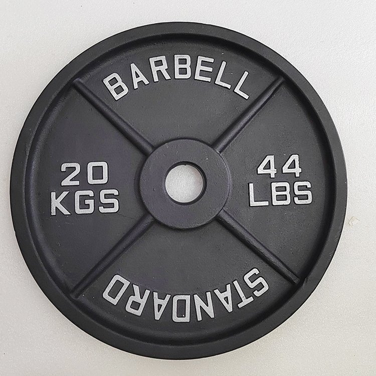 2 Inch 50mm Black Powder Coated Powerlifting Barbell Standard Cast Iron Weight Plates