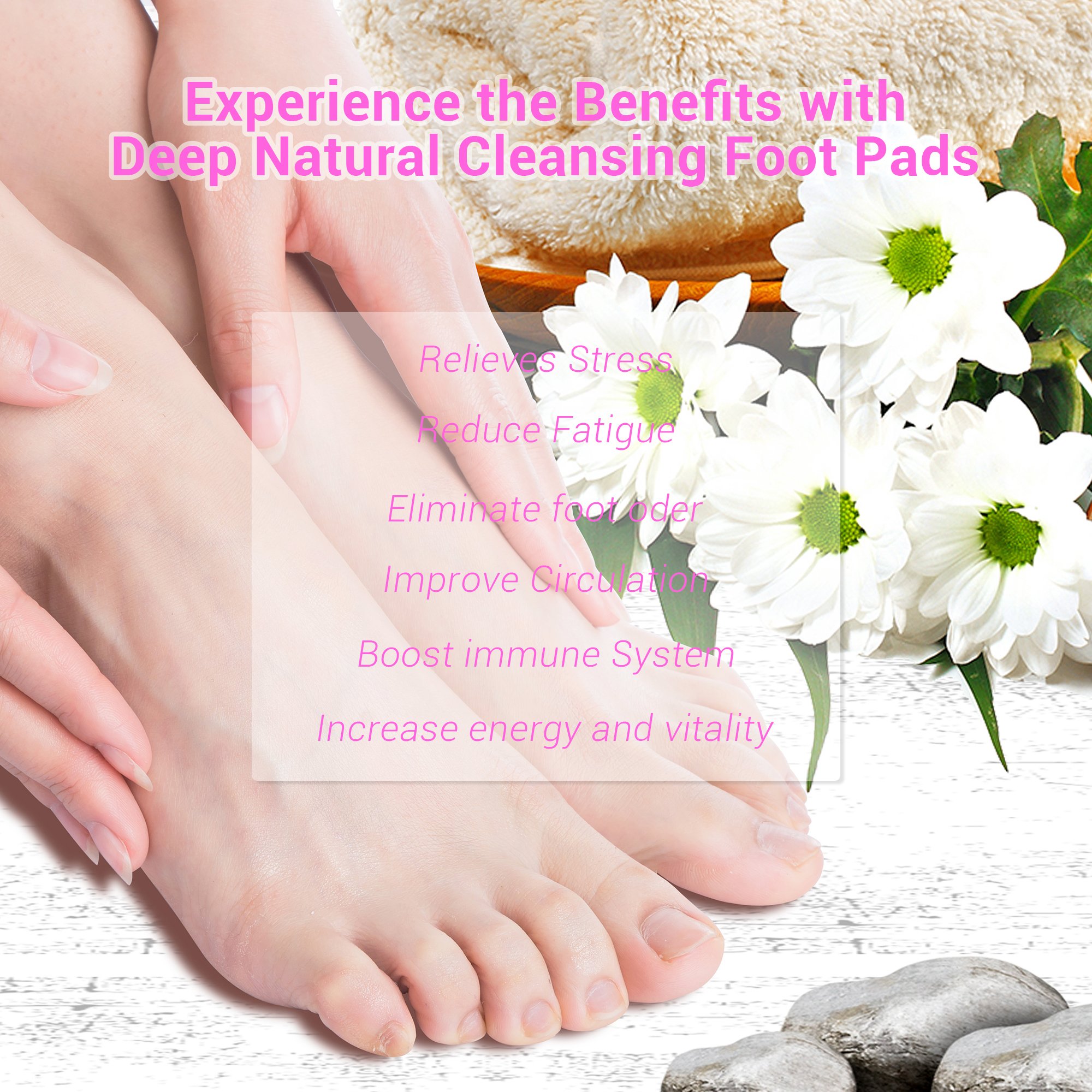 Natural Ingredients Pain Relief Bamboo Foot Detox Pads to Remove Toxin Foot and Body Care Deep Cleansing Foot Pads