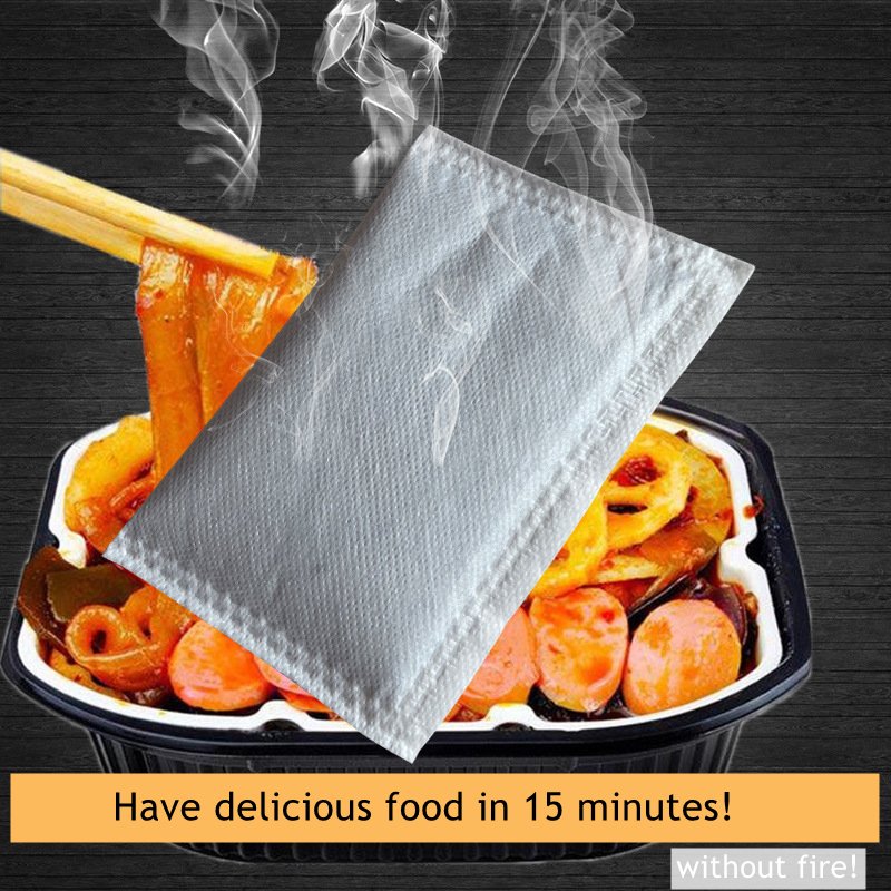 Wholesale 30g 50g 70g 90g 110g 120g Self Heating Food Packaging Warmer Instant halal Self Heating Foods Pad Pack