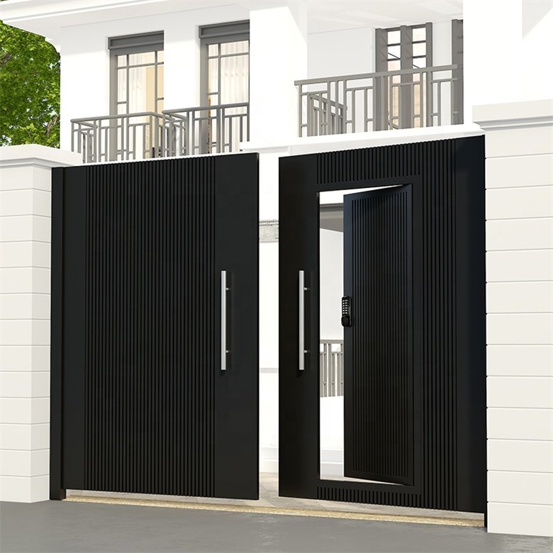 European Style Design Of School Gate Simple Aluminum Iron Gate Door Protective Cast Door Gates Sliding
