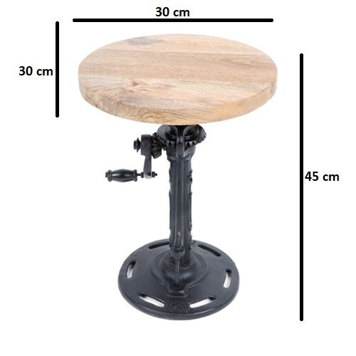 Adjustable Height Modern Wrought Iron Metal Stool with Wooden Ottoman for Home Living Room Hotel Home Bar Use Home Furniture