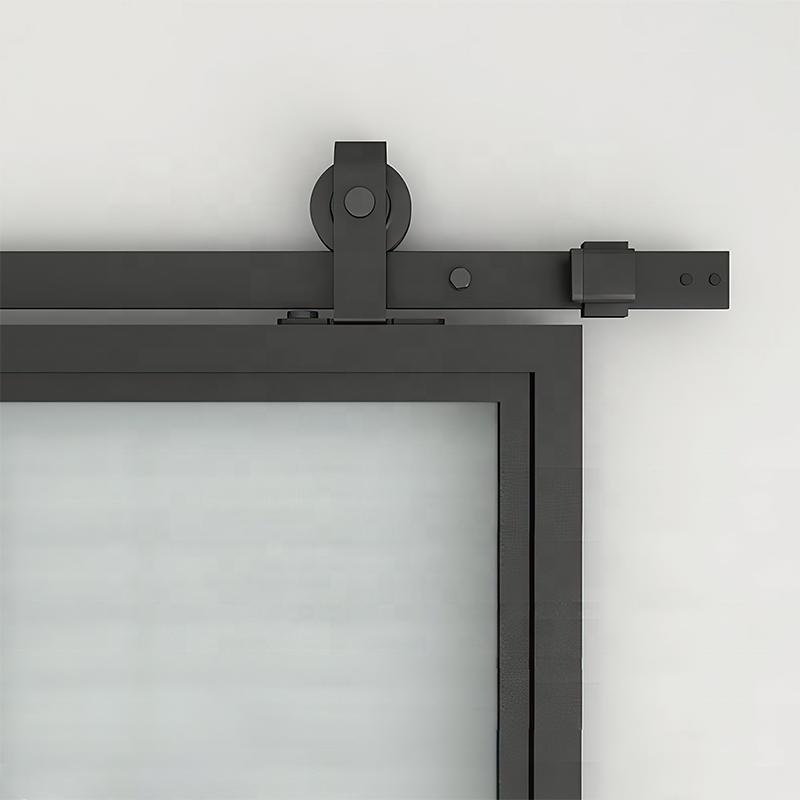 America style 30inch farm warehouse roller hanging operate elegance iron material barn door renin sliding