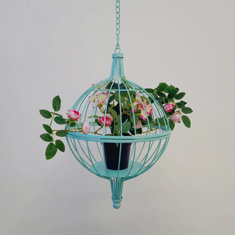 Birdcage Hanging Planter Metal Wire Flower Pot Basket Wrought Iron Plant Stands for Plants Flowers Garden Patio Balcony decor